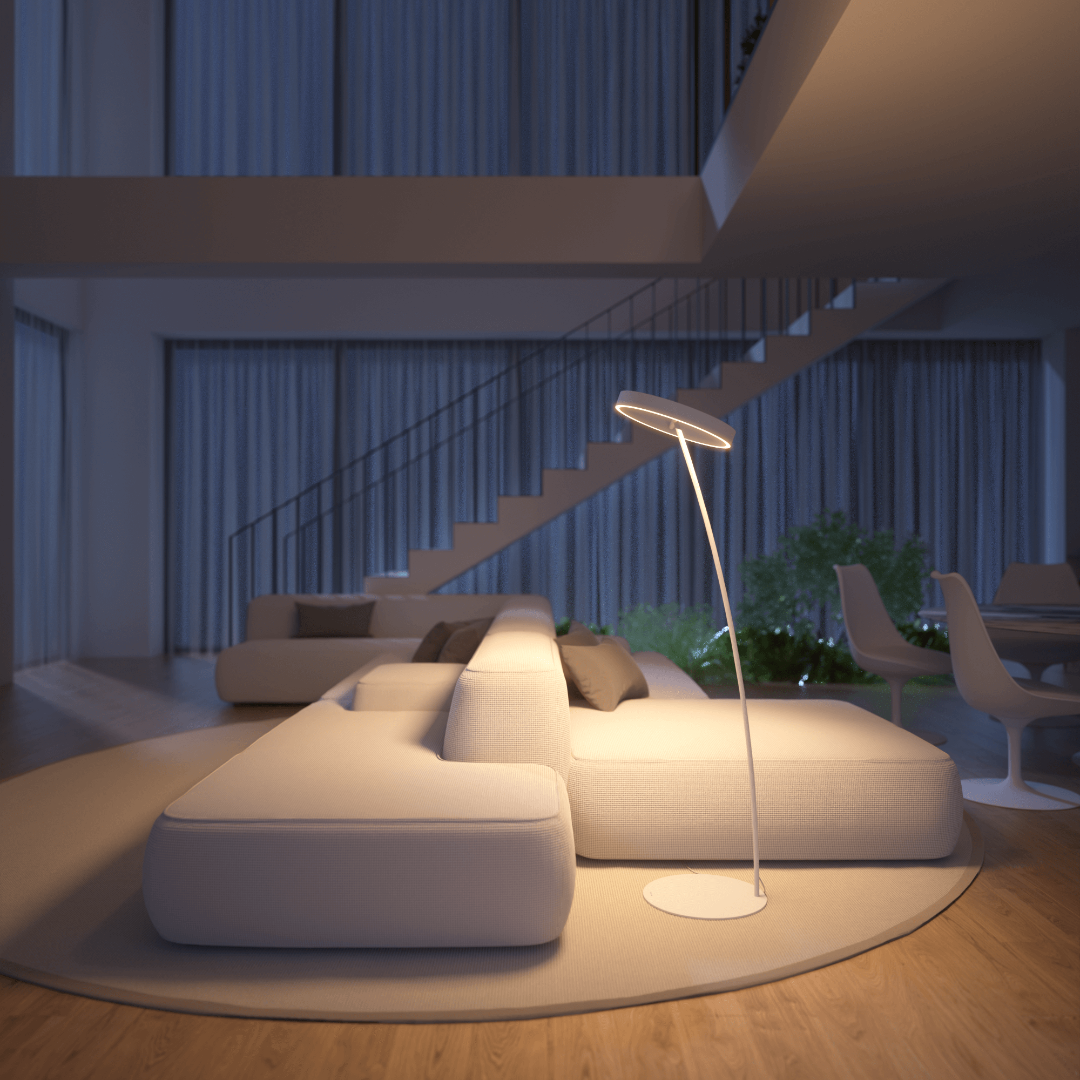 LED Floor Lamp with Adjustable Dimmable Ring Head and Remote Control Mid Century Modern - Image 14