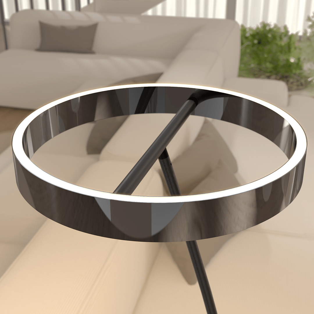 LED Floor Lamp with Adjustable Dimmable Ring Head and Remote Control Mid Century Modern - Image 16