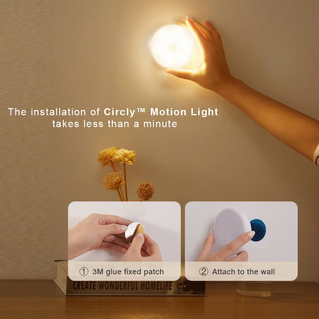 LED Motion Sensor Light Activated Detection Wireless Magnetic Puck Warm White - Image 5