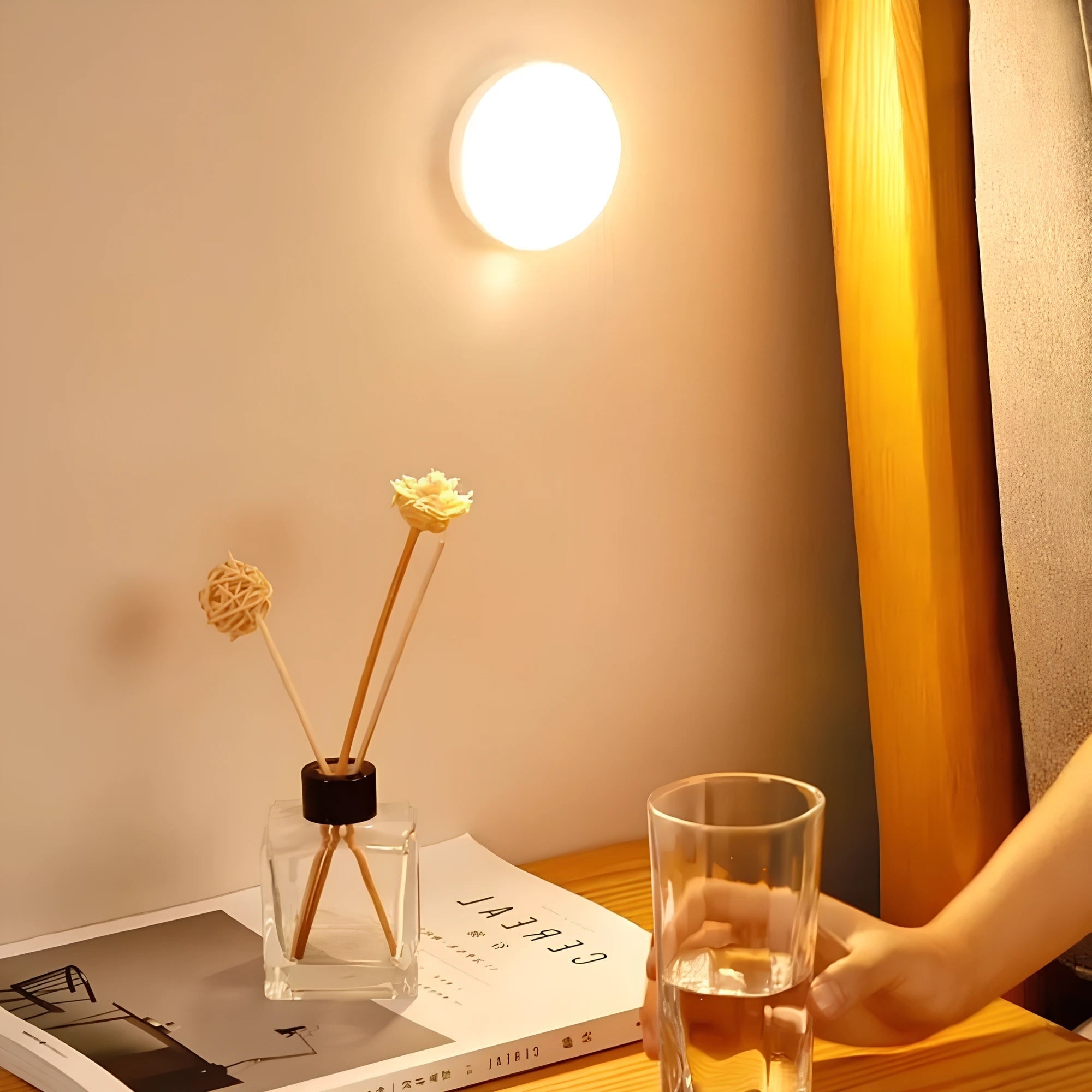 LED Motion Sensor Light Activated Detection Wireless Magnetic Puck Warm White - Image 8