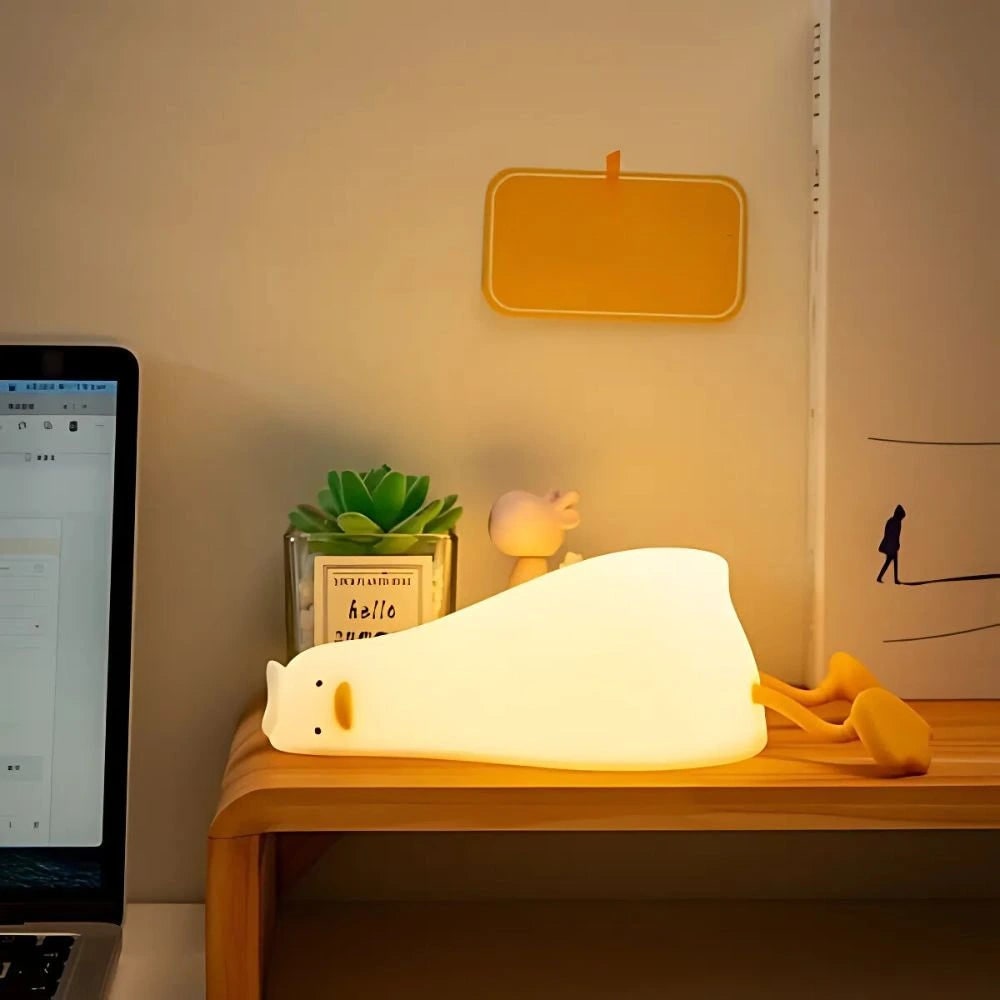 LED Night Light Rechargeable Silicone Portable Squishy Animal Warm White - Image 16