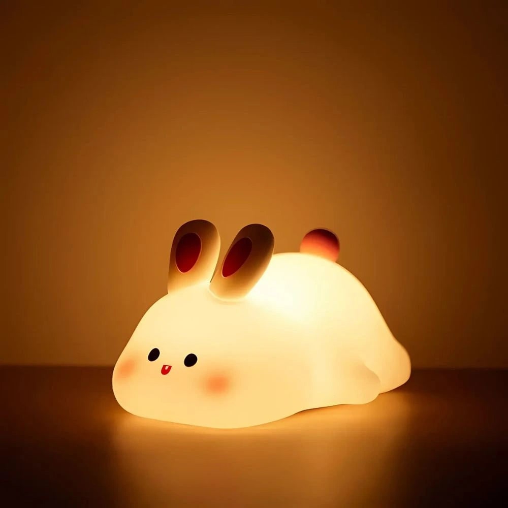 LED Night Light Rechargeable Silicone Portable Squishy Animal Warm White - Image 21