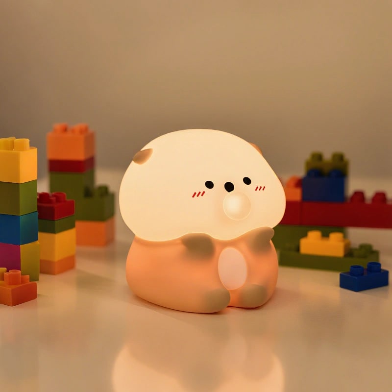 LED Night Light Rechargeable Silicone Portable Squishy Animal Warm White - Image 32
