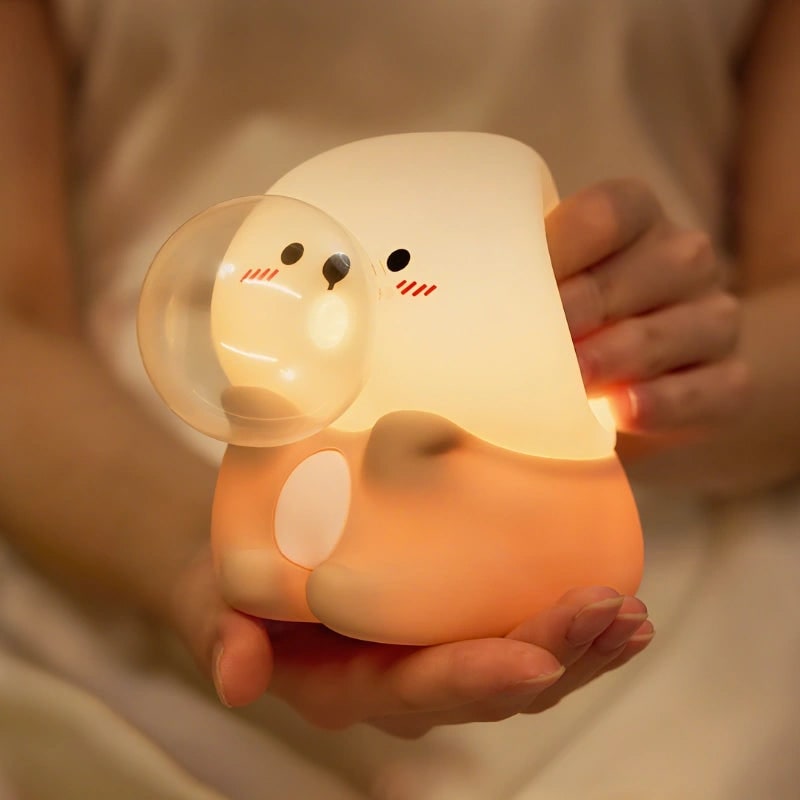 LED Night Light Rechargeable Silicone Portable Squishy Animal Warm White - Image 33