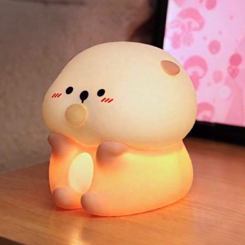 LED Night Light Rechargeable Silicone Portable Squishy Animal Warm White - Image 34