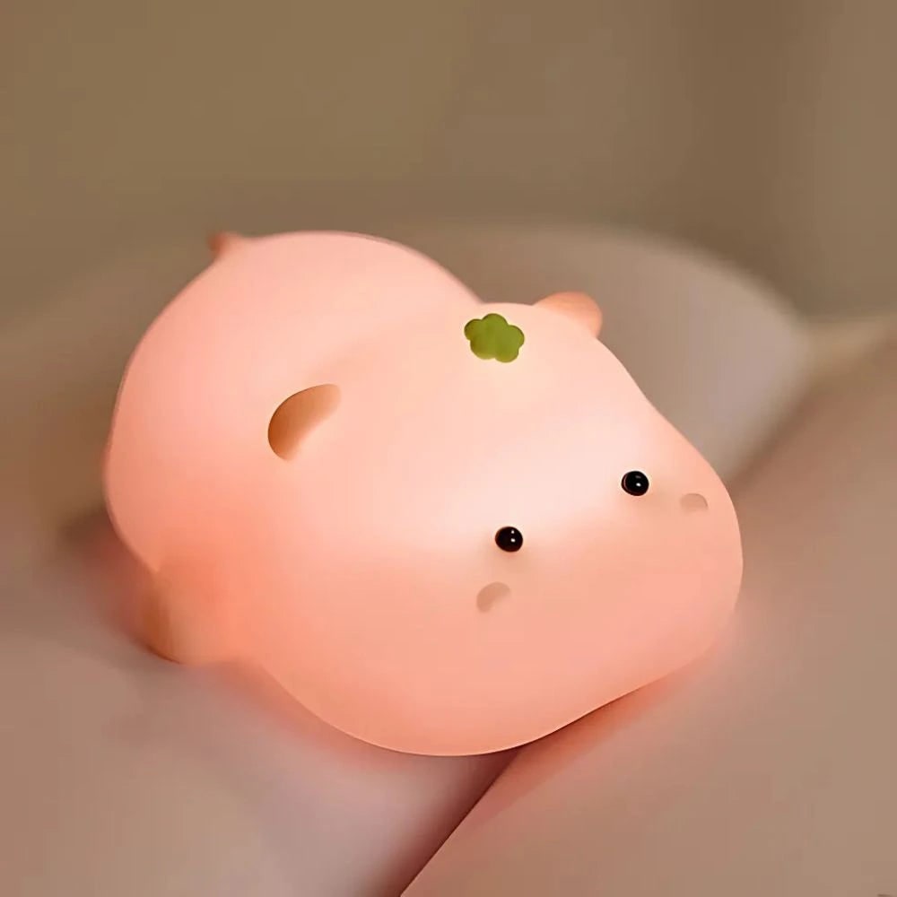 LED Night Light Rechargeable Silicone Portable Squishy Animal Warm White - Image 8