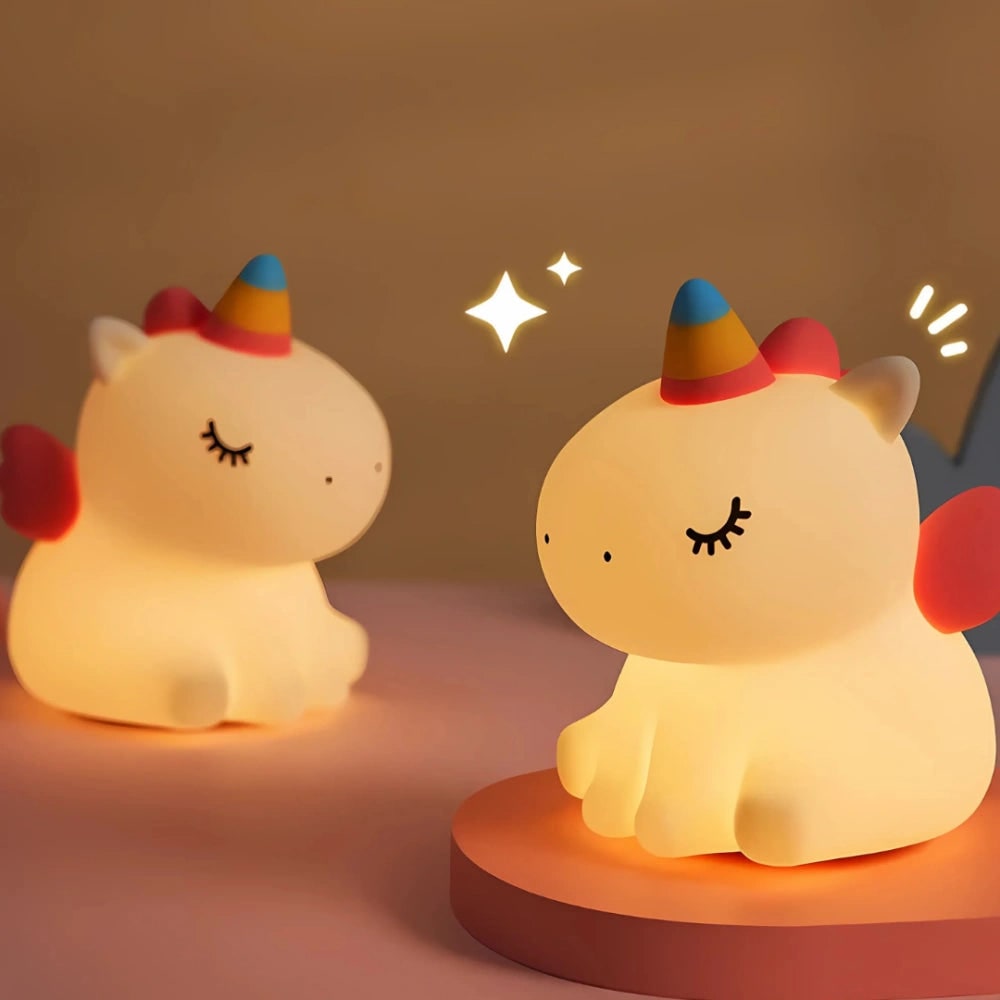 LED Night Light Rechargeable Silicone Portable Squishy Animal Warm White - Image 9