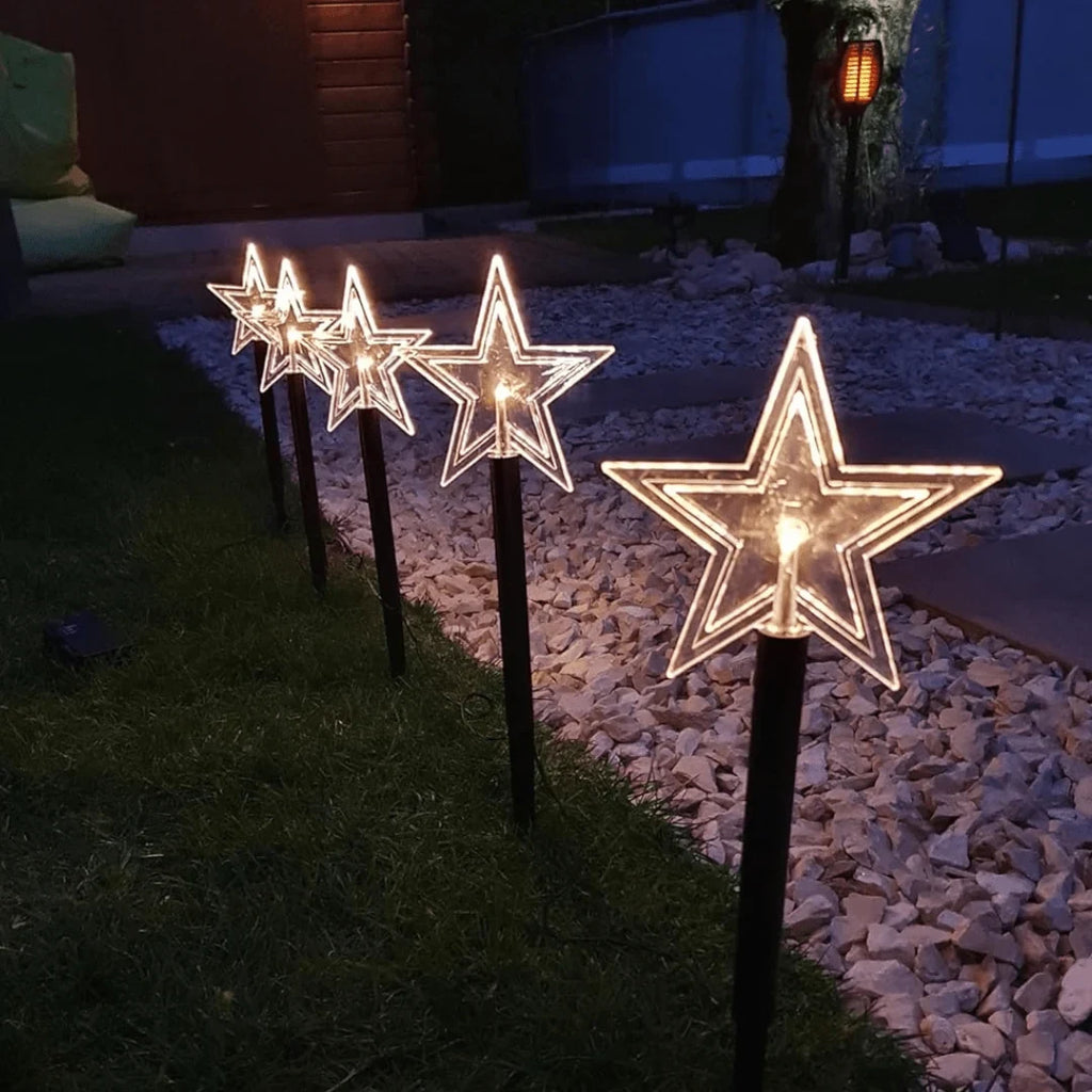 LED Pathway Lights with Star-Shaped Design Warm White Outdoor Christmas Set of 5 pieces - Image 3