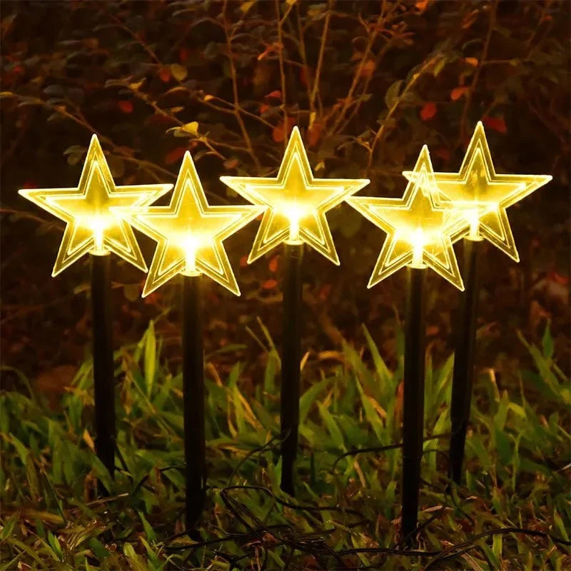 LED Pathway Lights with Star-Shaped Design Warm White Outdoor Christmas Set of 5 pieces - Image 5