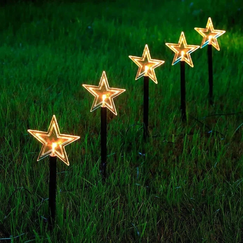 LED Pathway Lights with Star-Shaped Design Warm White Outdoor Christmas Set of 5 pieces - Image 7