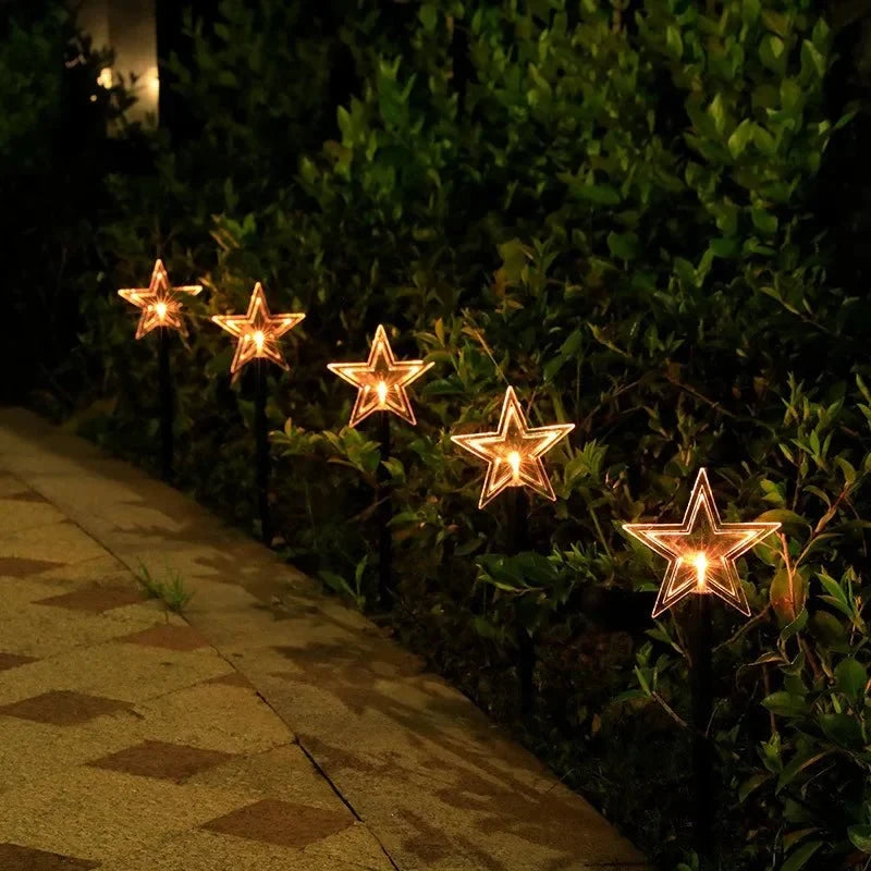 LED Pathway Lights with Star-Shaped Design Warm White Outdoor Christmas Set of 5 pieces - Image 8