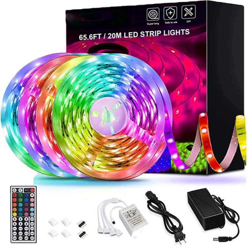 LED Strip Lights Rgb Color Changing with Remote Control and Flexible Tape Diodes for Room Decoration - Image 1