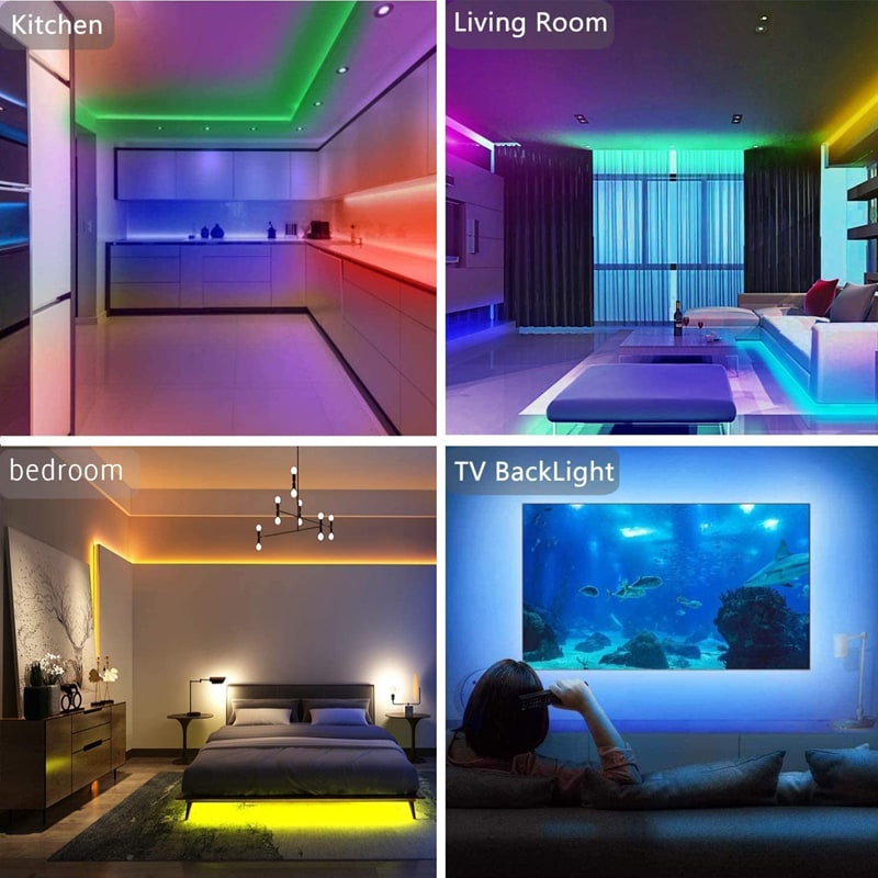 LED Strip Lights Rgb Color Changing with Remote Control and Flexible Tape Diodes for Room Decoration - Image 2