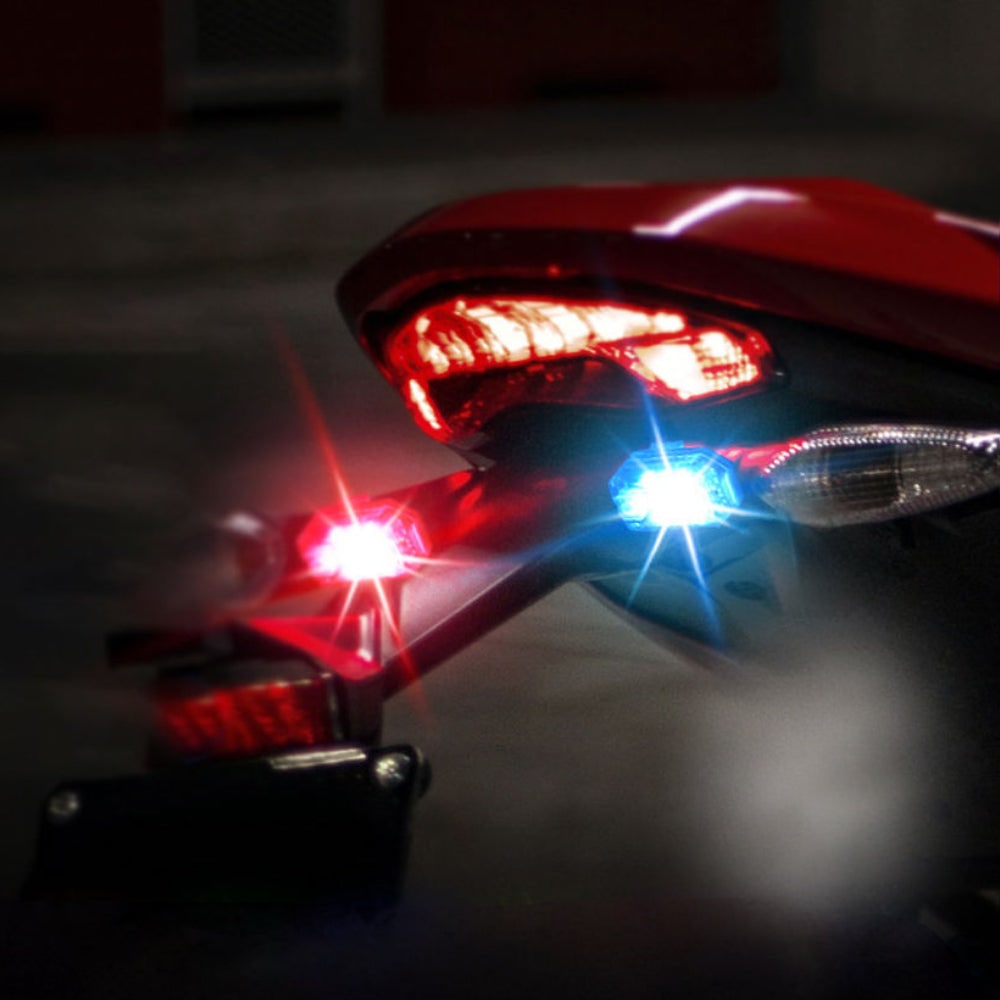 LED Strobe Light Wireless Rechargeable Waterproof Motorcycle Tail Remote Control Warning - Image 1