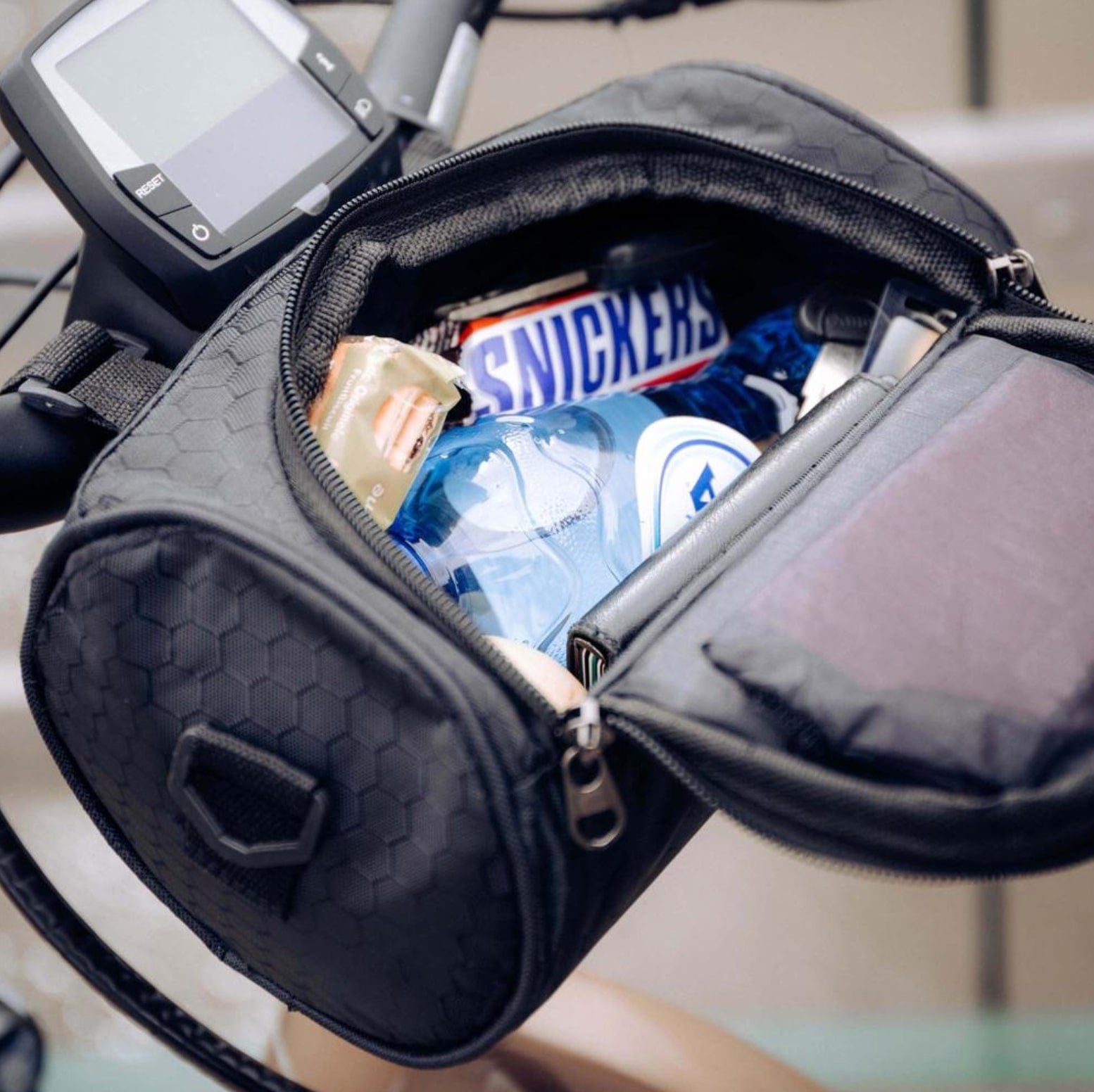 Úložná taška na řídítka kola s přihrádkou na telefon s dotykovou obrazovkou