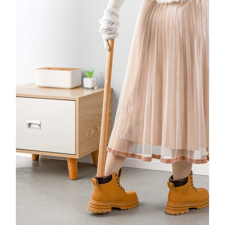 Long Shoe Horn Wooden Magnetic Wall Mount Standing Protection With Handle - Image 5