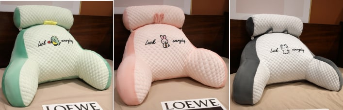 Lumbar Support Pillow with Reading Backrest Armrests and Detachable Neck Roll for Bed - Image 22
