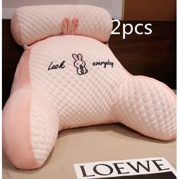 Lumbar Support Pillow with Reading Backrest Armrests and Detachable Neck Roll for Bed - Image 7