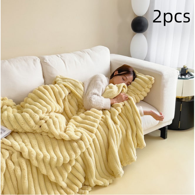 Luxury Faux Fur Throw Blanket with Double-Sided Plush Pile and Matching Pillowcase - Image 11