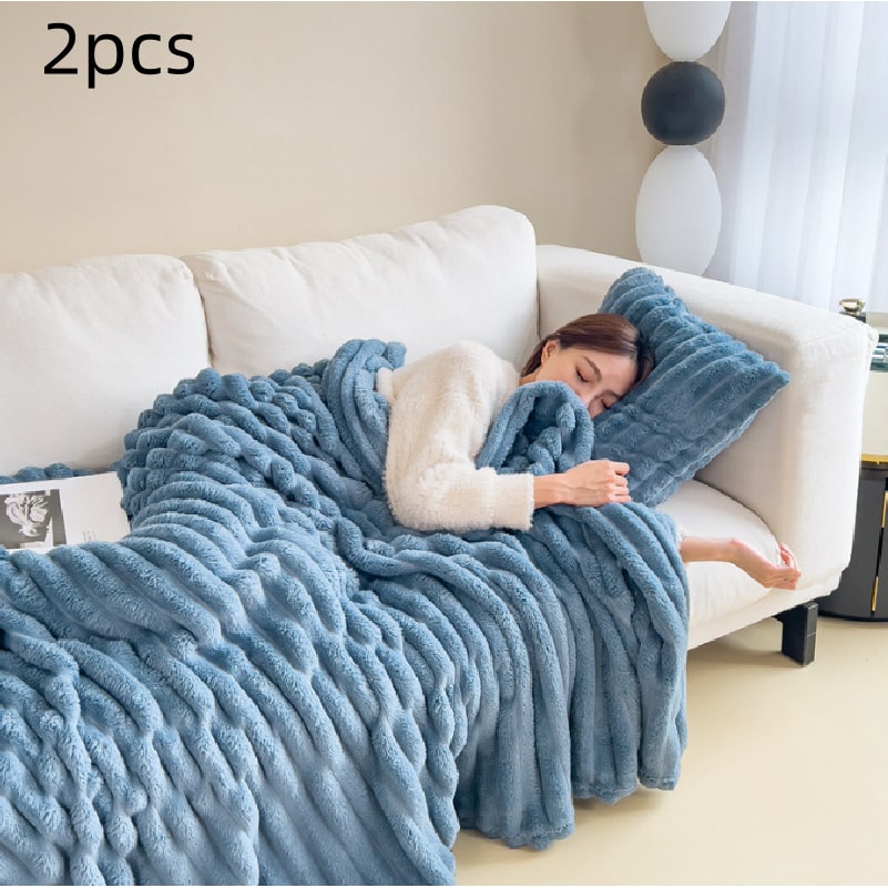 Luxury Faux Fur Throw Blanket with Double-Sided Plush Pile and Matching Pillowcase - Image 13