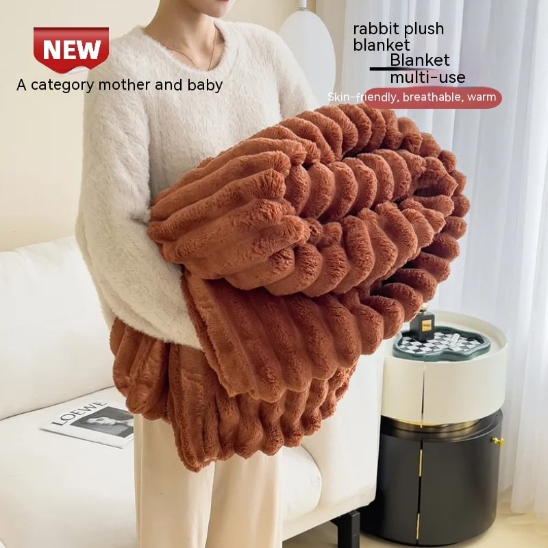 Luxury Faux Fur Throw Blanket with Double-Sided Plush Pile and Matching Pillowcase - Image 15