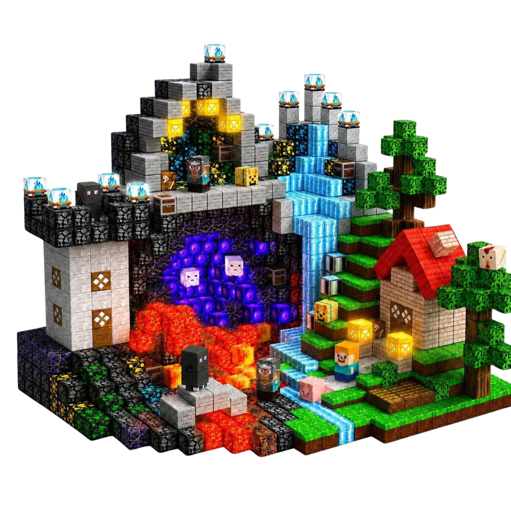 Magnetic Building Blocks and Cubes with Light-Up LED Pieces for Toys - Image 3