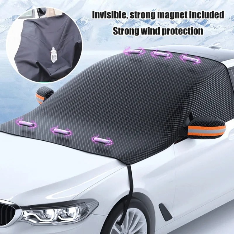 Magnetic Car Windshield Snow Cover with Side Mirror Protectors and Reflective Stripes - Image 6