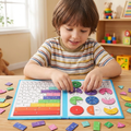 Magnetic Fraction Tiles and Circles with Wipe-Clean Book and Dry-Erase Marker - Image 1