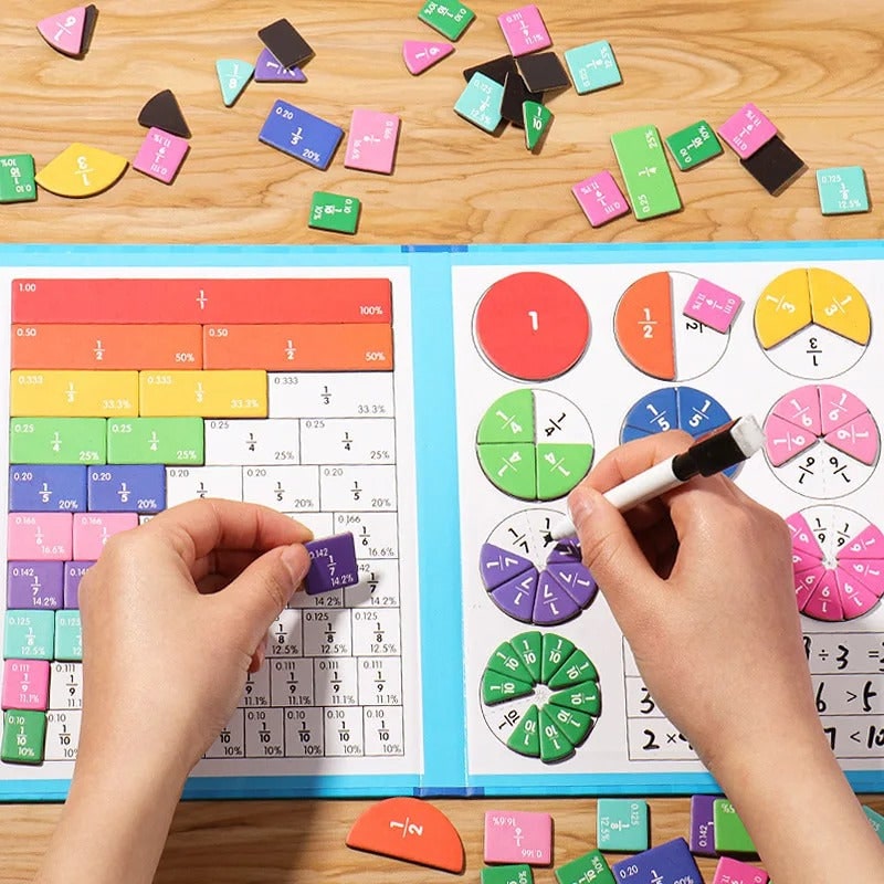 Magnetic Fraction Tiles and Circles with Wipe-Clean Book and Dry-Erase Marker - Image 4