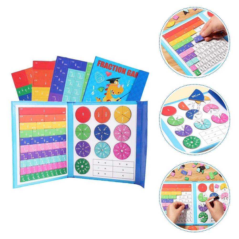 Magnetic Fraction Tiles and Circles with Wipe-Clean Book and Dry-Erase Marker - Image 6