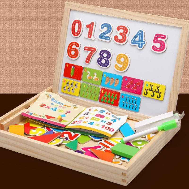 Magnetic Puzzle Board and Drawing with Double-Sided Sketch Surface for Portable Table - Image 3