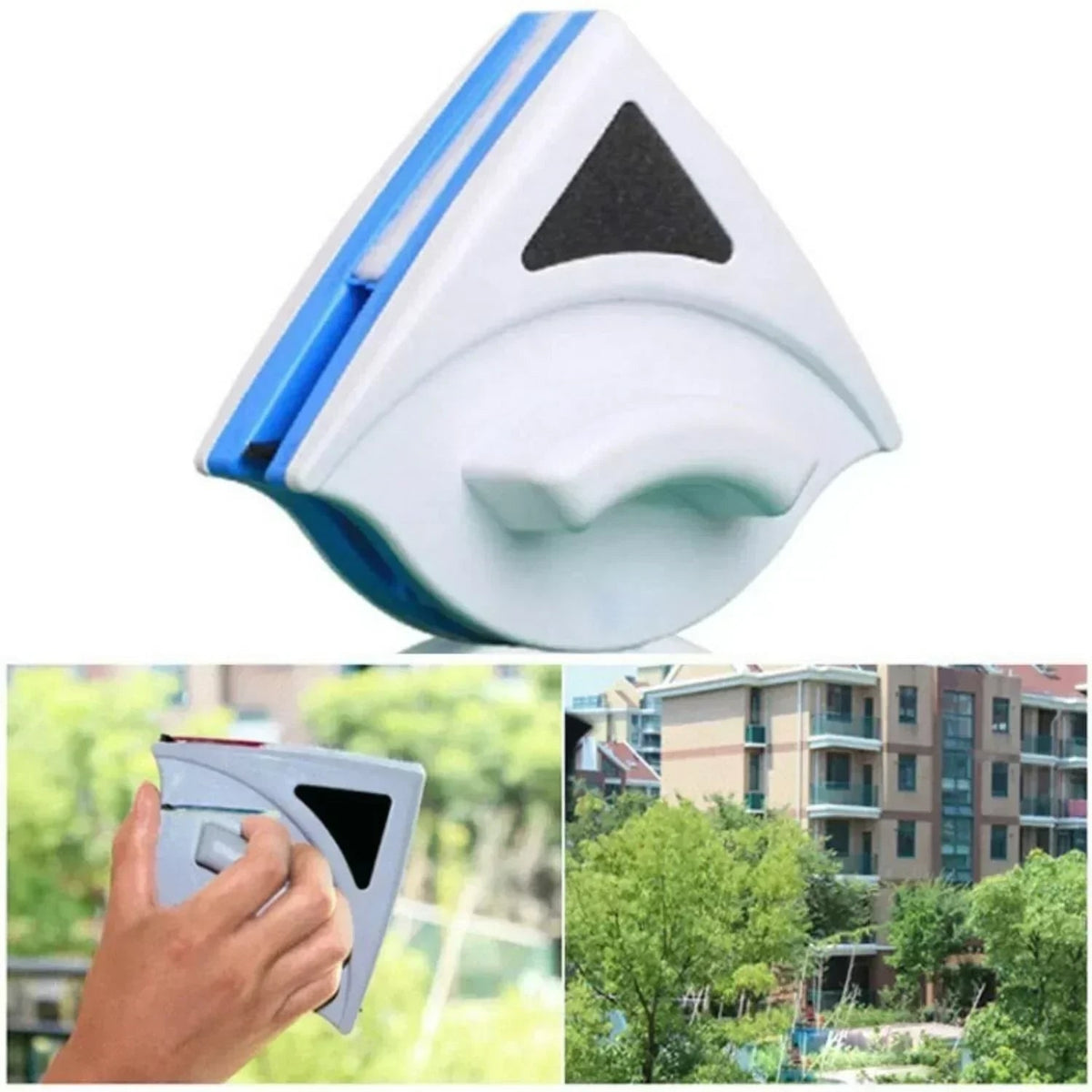 Magnetic Window Cleaner Squeegee with Double-Sided Cleaning and Replaceable Pads Pink - Image 11