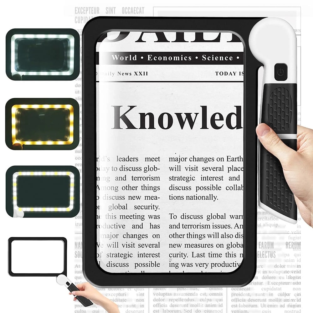 Magnifying Glass LED Reading Handheld Rectangular Foldable Portable Non Slip Magnifier - Image 3