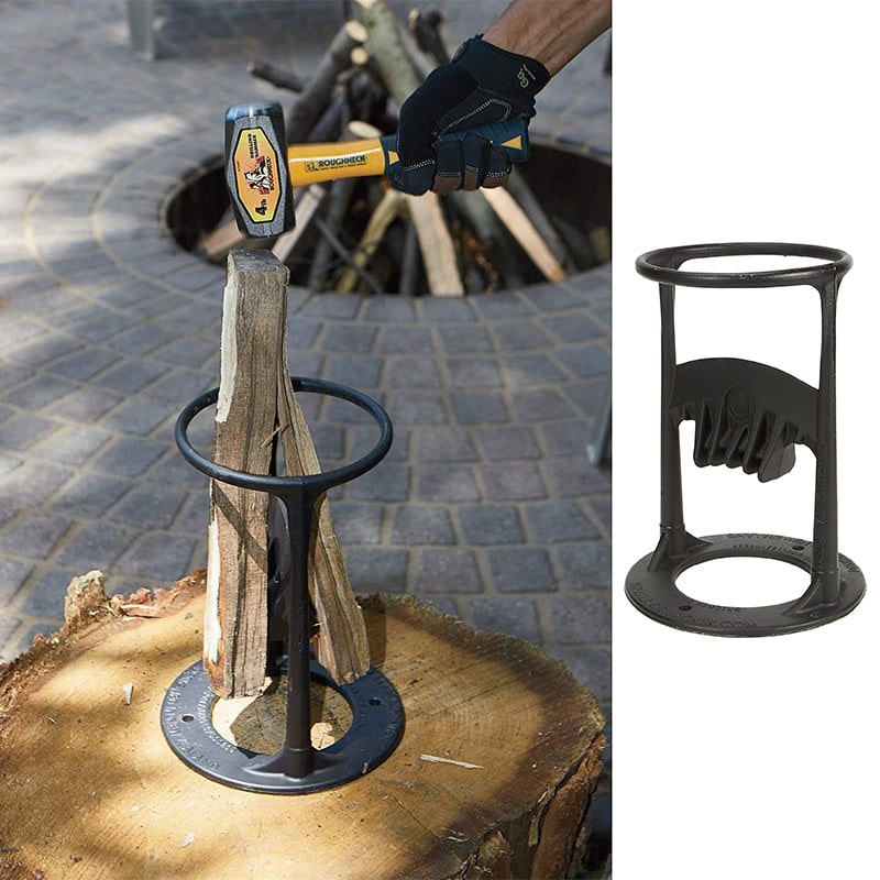 Manual Cast Iron Log Splitter with Safety Ring and Stump Mount - Image 1