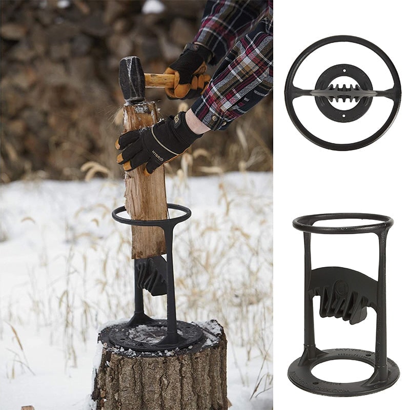 Manual Cast Iron Log Splitter with Safety Ring and Stump Mount - Image 2