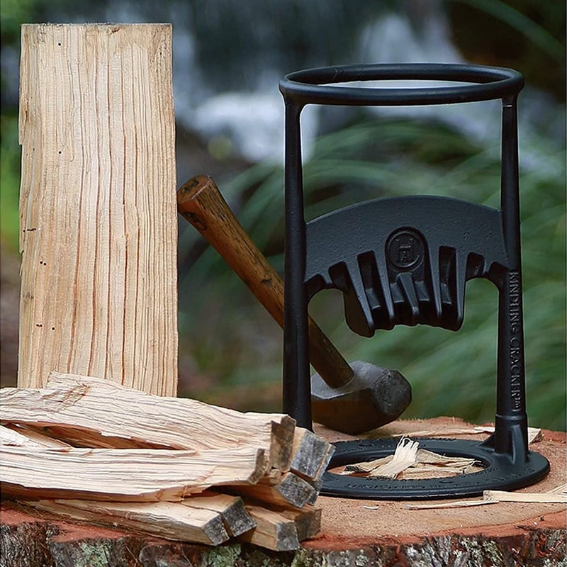 Manual Cast Iron Log Splitter with Safety Ring and Stump Mount - Image 4