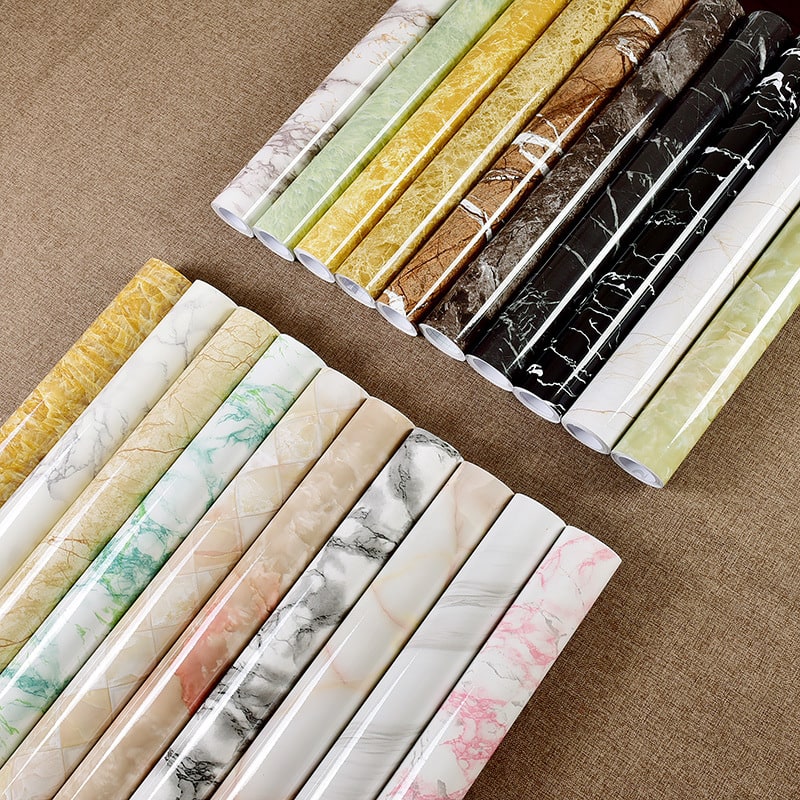 Marble Contact Paper for Countertop and Shelf Liner with Peel and Stick Waterproof Glossy Finish - Image 1