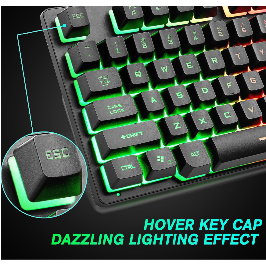 Mechanical Gaming Keyboard Compact Wired Tenkeyless 87-Key with Rgb Backlighting - Image 1