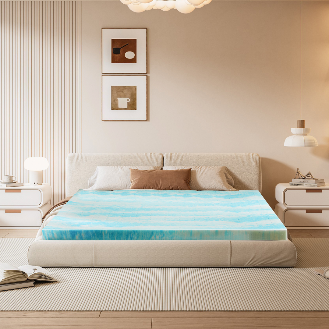 Memory Foam Mattress Topper with Cooling Gel Pressure Relief for Twin Queen and Beds - Image 1