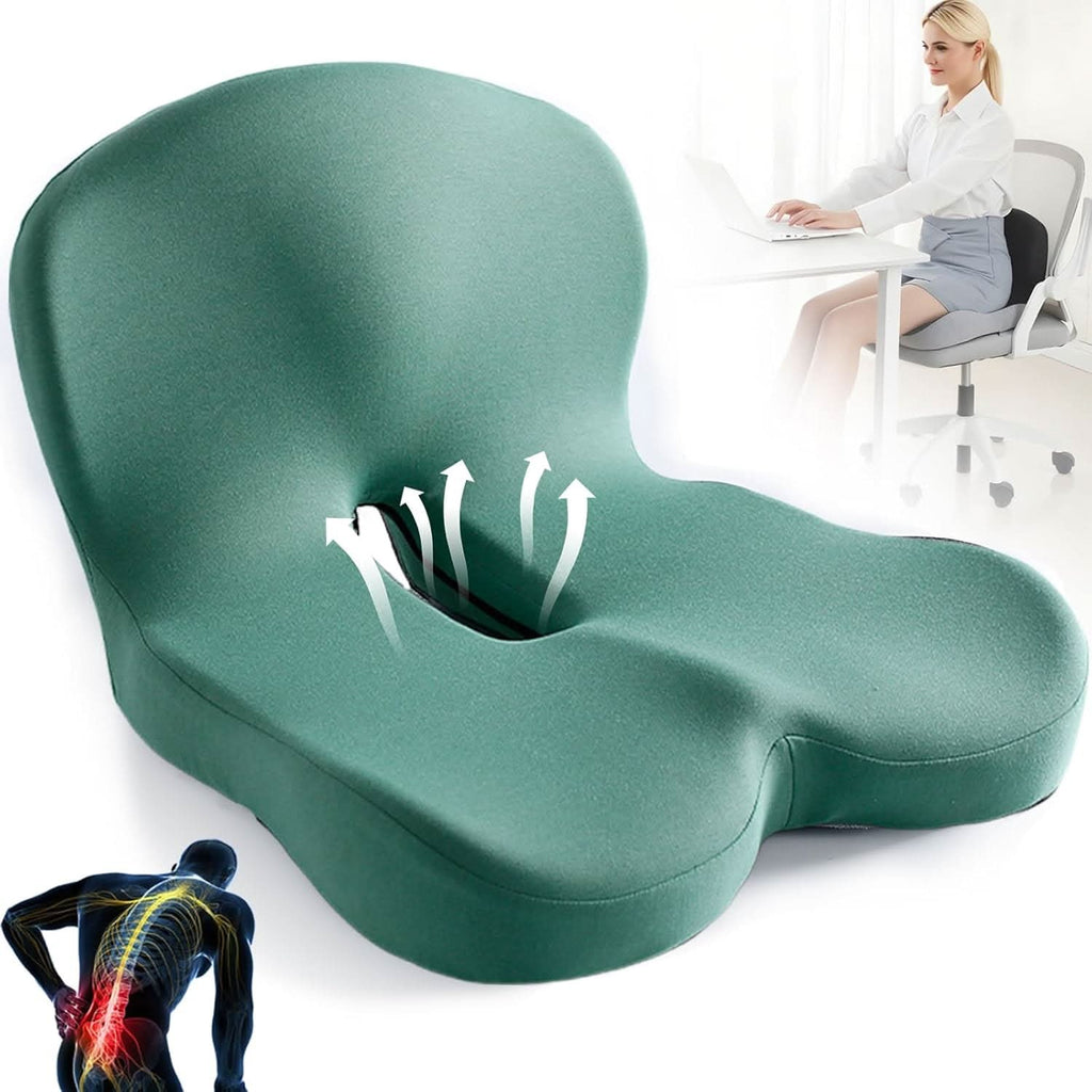 Memory Foam Seat Cushion Office Chair Ergonomic Contoured Lumbar Support Non Slip - Image 7