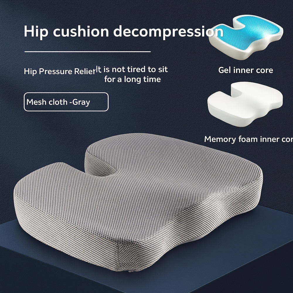 Memory Foam Seat Cushion Office Chair Ergonomic Tailbone Relief Gel Mesh Orthopedic - Image 4
