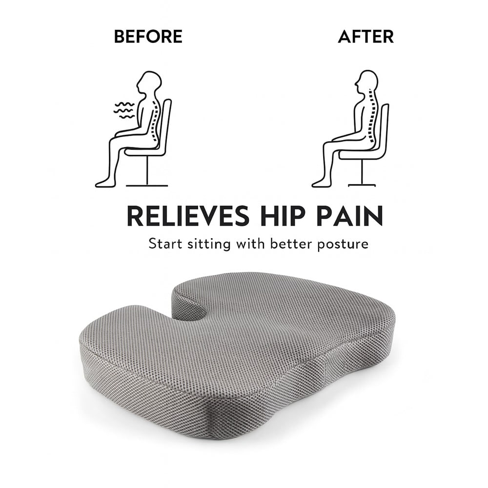 Memory Foam Seat Cushion Office Chair Ergonomic Tailbone Relief Gel Mesh Orthopedic - Image 5