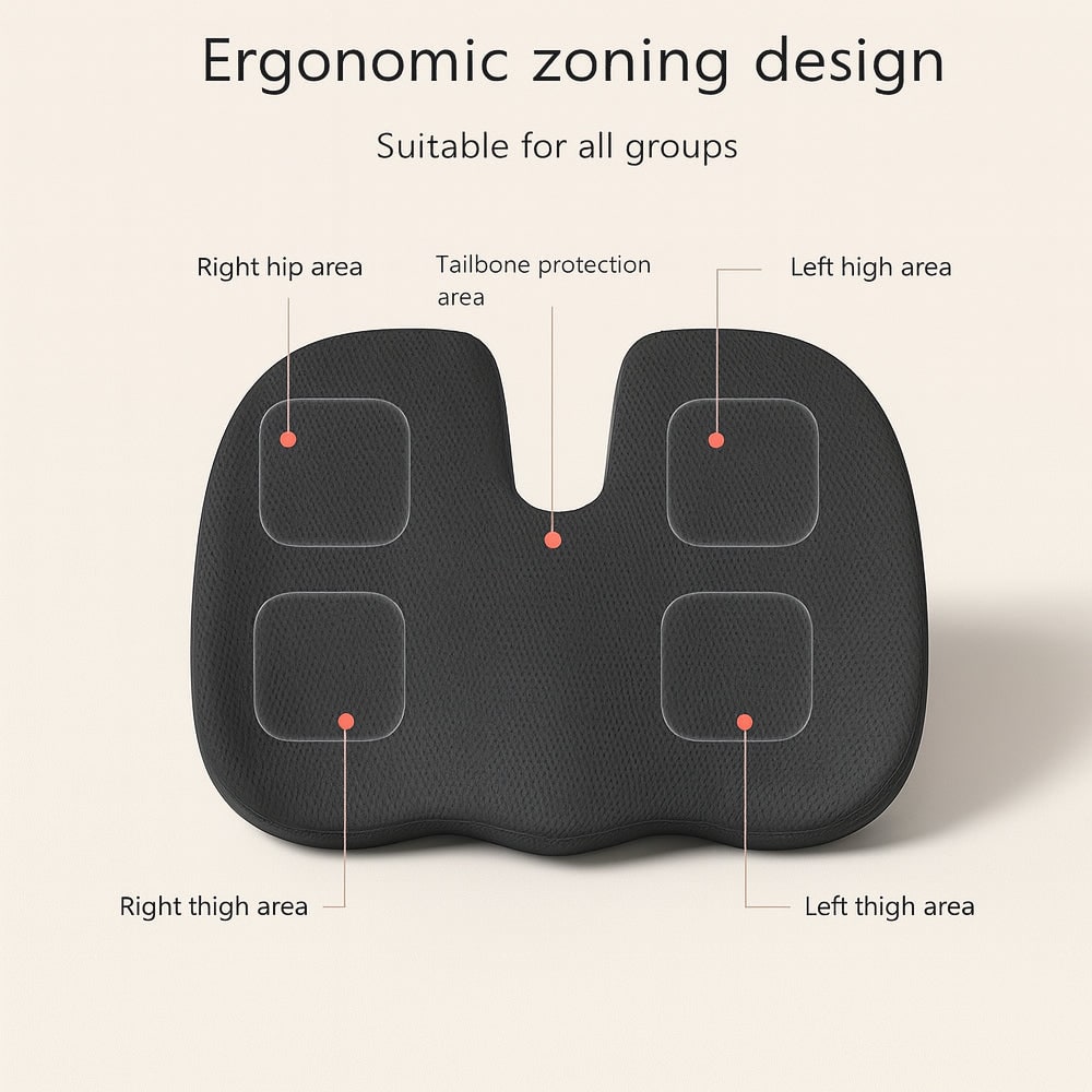 Memory Foam Seat Cushion Office Chair Ergonomic Tailbone Relief Gel Mesh Orthopedic - Image 6