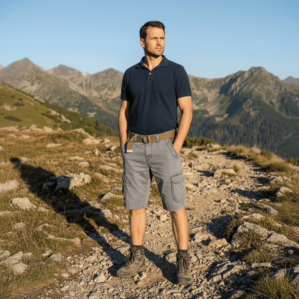Mens Cargo Shorts Work Lightweight Side Pockets Belt Included Outdoor - Image 2
