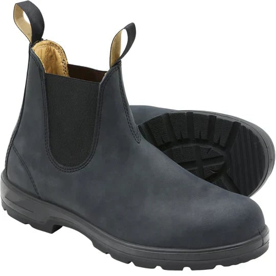 Men's Chelsea Boots with Leather Upper Elastic Side Panels and Lug Sole - Image 4