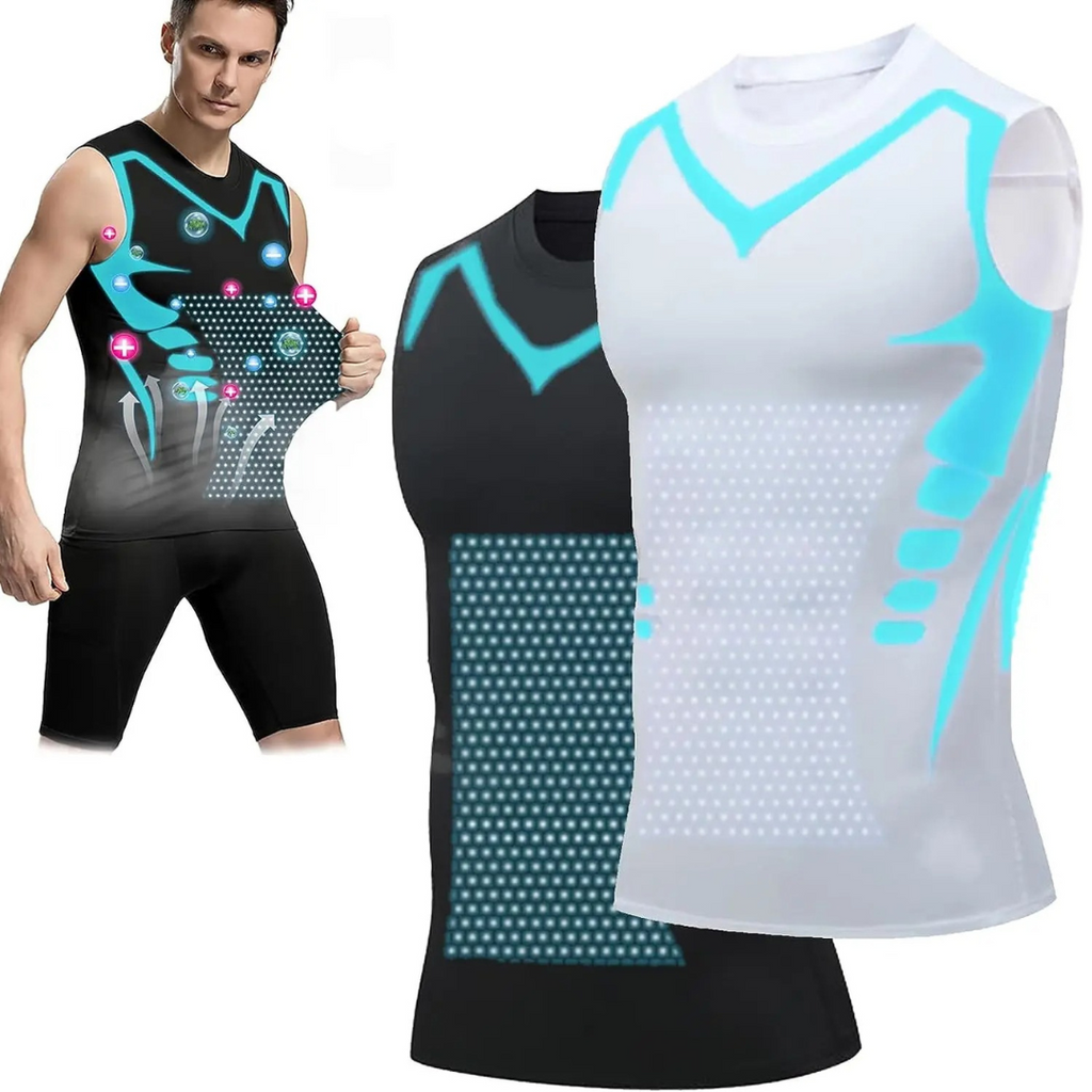Men's Compression Tank Top Shapewear Vest with Knit Construction - Image 1