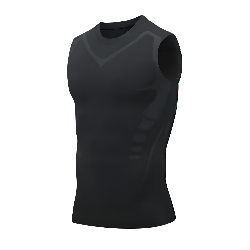 Men's Compression Tank Top Shapewear Vest with Knit Construction - Image 2