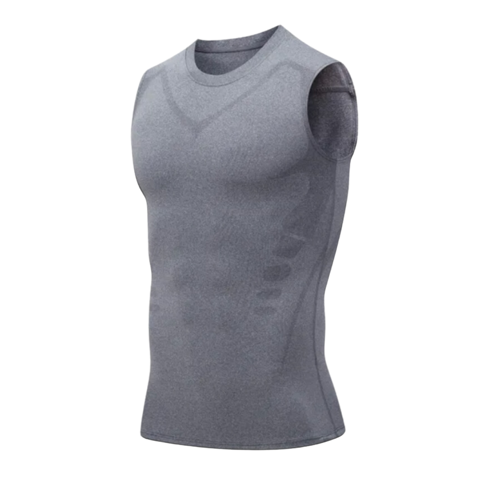 Men's Compression Tank Top Shapewear Vest with Knit Construction - Image 4