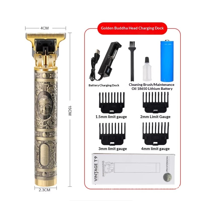 Men's Cordless Hair Trimmer for Pubic and Groin with Metal Body and Guide Combs - Image 3
