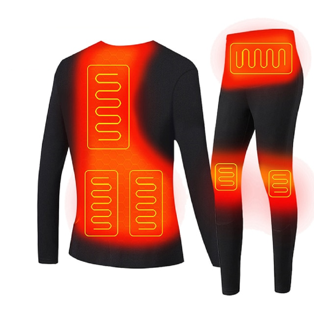 Men's Electric Heated Long Johns Thermal Underwear Set with USB Power and Flatlock Seams - Image 2